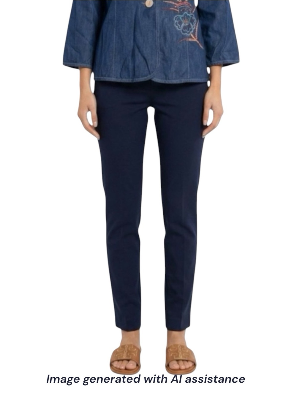 Derek Lam 10 Crosby size 0 Navy Textured Crepe Trousers
